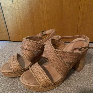 Fossil sandal, high wedge heel